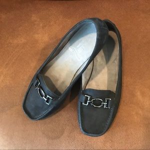 Aerosoles Black Nubuck Loafers